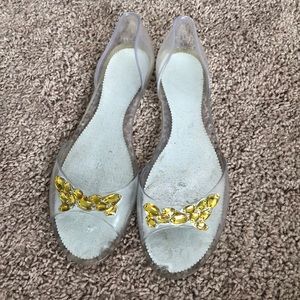 Stuart Weitzman jelly bling sandals, size 10